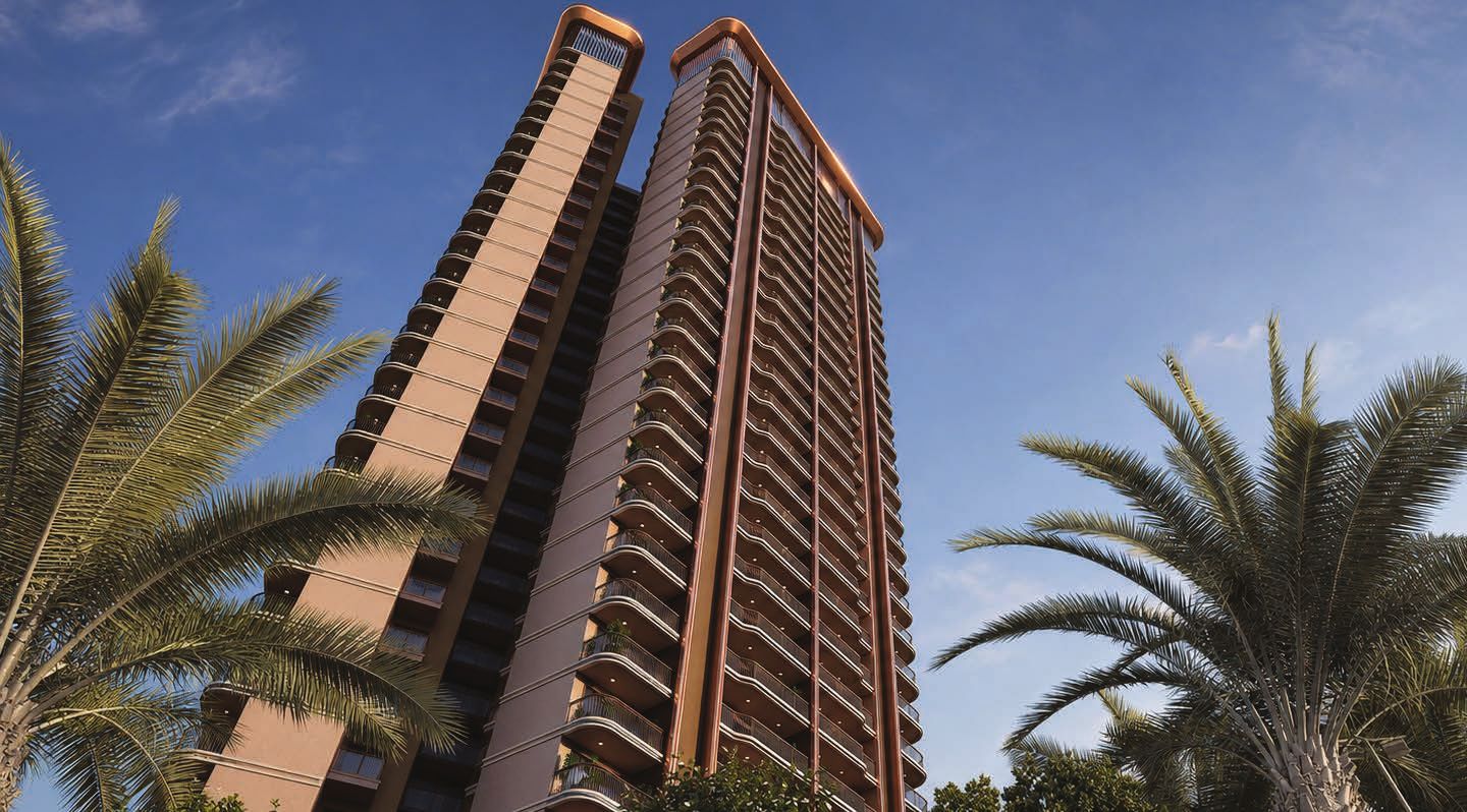 Hero Homes tower with sculpted crown, Greater Noida (artist's impression)